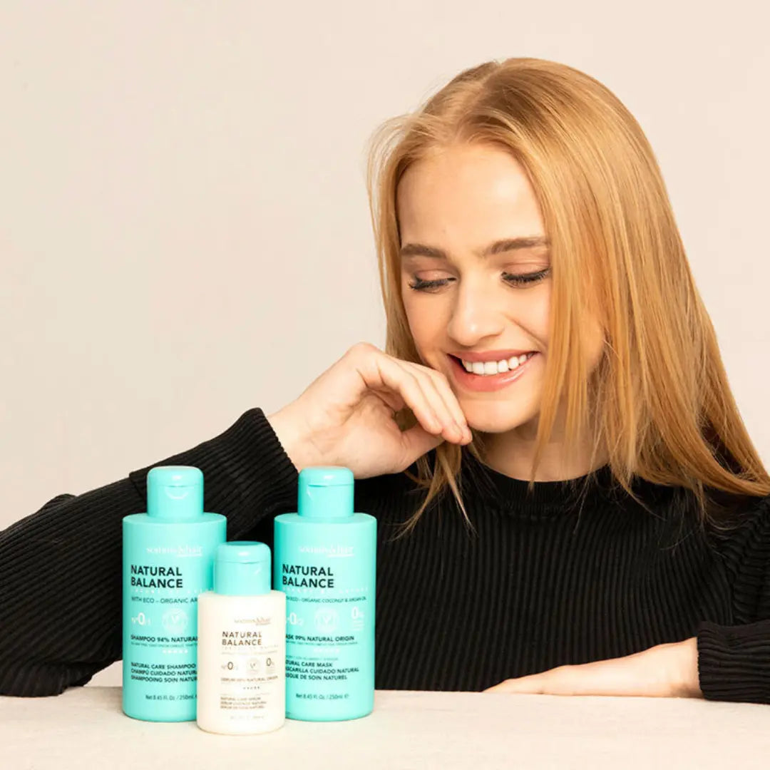 Somnis&Hair - Szampon - Natural Balance 94% Naturalnych Składników zdjęcie z modelką